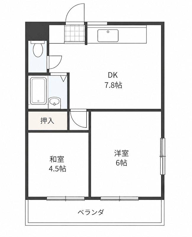 パストラル向井町(2DK/4階)の間取り写真
