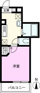 MELDIA蕨II(1K/1階)の間取り写真