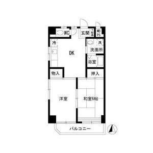山田ハイツ(2DK/3階)の間取り写真