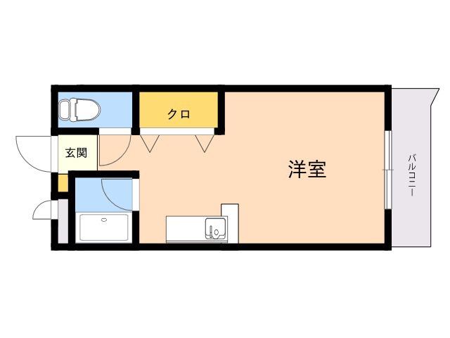 ラプラージュ室見(ワンルーム/4階)の間取り写真