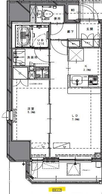 ベルジューレ神保町(1LDK/3階)の間取り写真