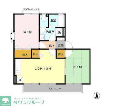 パラシオン中尾III(2LDK/2階)の間取り写真