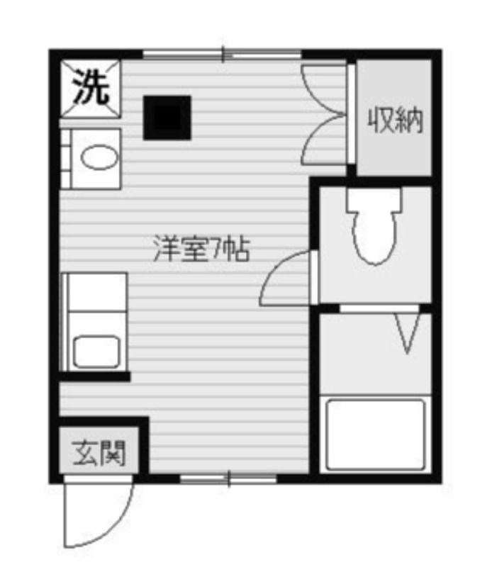 オッジ目黒本町(ワンルーム/2階)の間取り写真