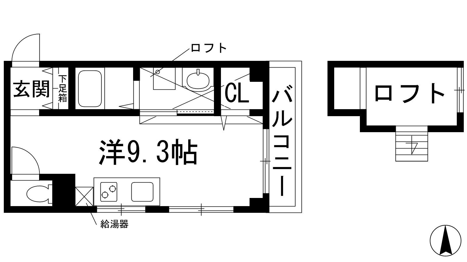 吉永ビル鼓ヶ滝駅前(ワンルーム/2階)の間取り写真