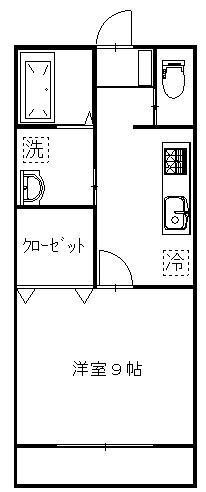 アイビーコーポ(1K/2階)の間取り写真