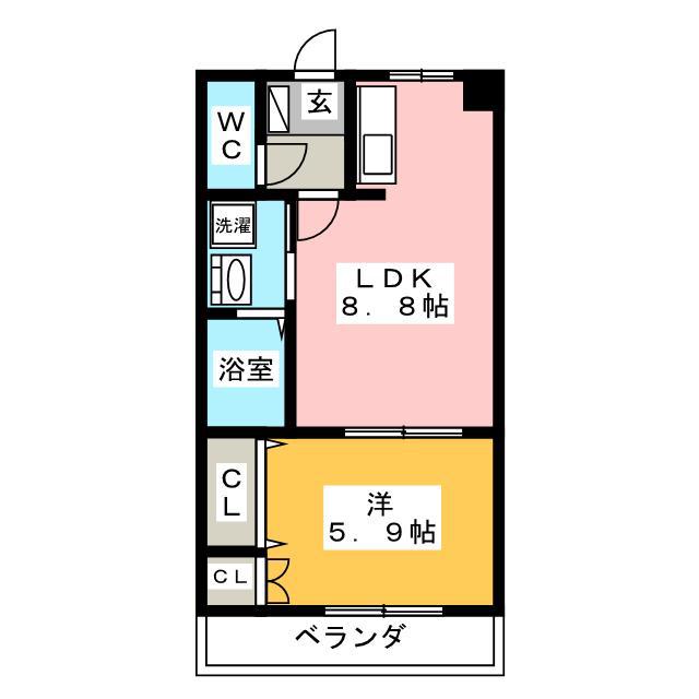レシェンテ(1LDK/1階)の間取り写真
