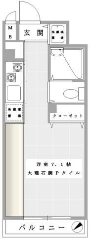 プレサージュ横浜(ワンルーム/11階)の間取り写真