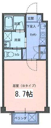 クレストサイトII(1K/3階)の間取り写真