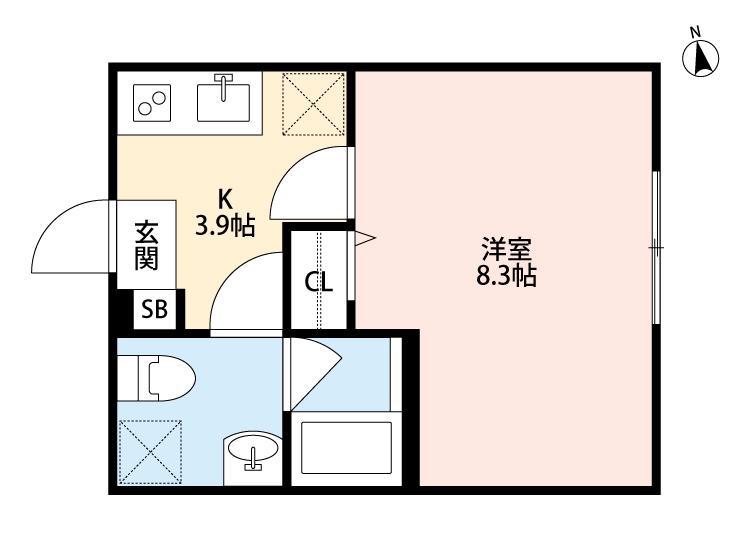 FREE HAND船堀(1K/1階)の間取り写真