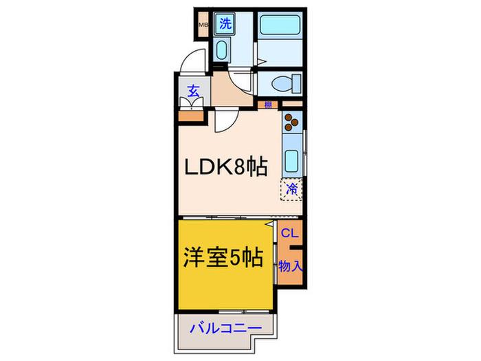 ブランシェール武蔵小杉(1LDK/3階)の間取り写真