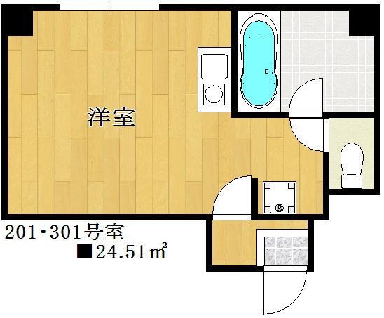 シンエイ第8東船橋マンション(ワンルーム/2階)の間取り写真