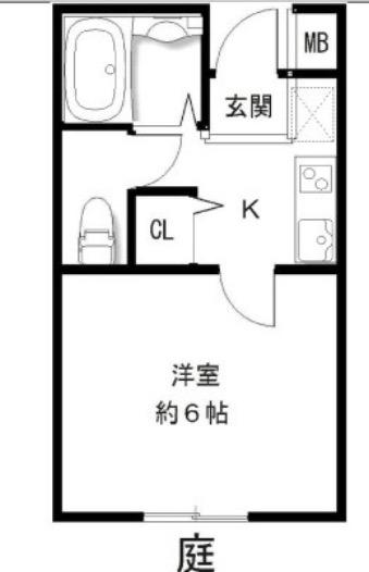 ハイツエスペーロ(1K/2階)の間取り写真