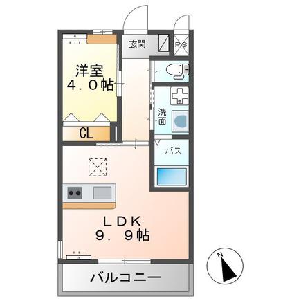 グルース(1LDK/1階)の間取り写真