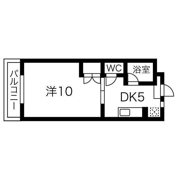 マンション・オアシスII(1DK/2階)の間取り写真