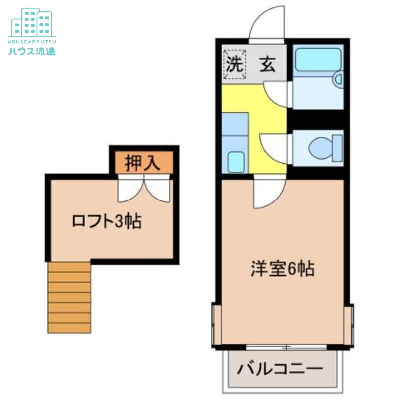 ポートピアV(1K/2階)の間取り写真