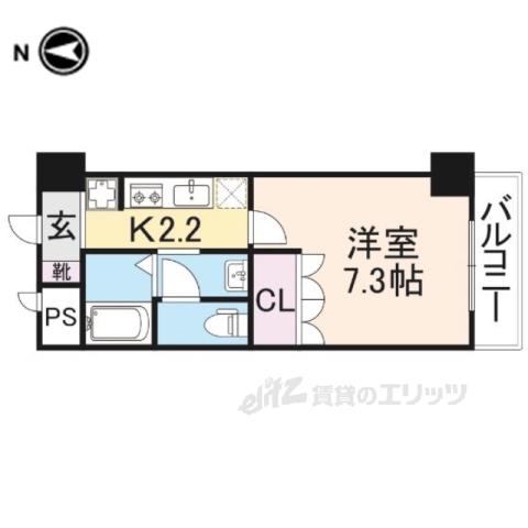グリーンフィール大宮(1K/9階)の間取り写真