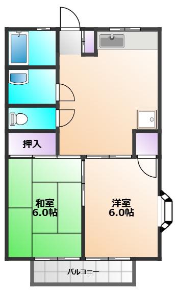 マルメゾン21(2DK/2階)の間取り写真