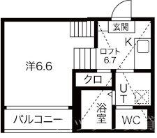 シュクル(1K/1階)の間取り写真
