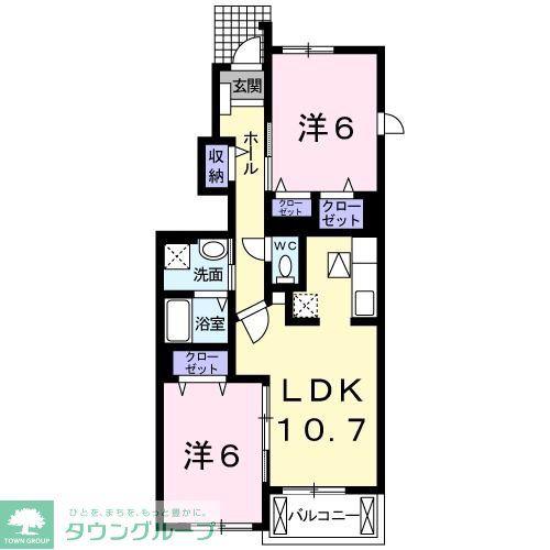 コリーヌ・ドレ(2LDK/1階)の間取り写真