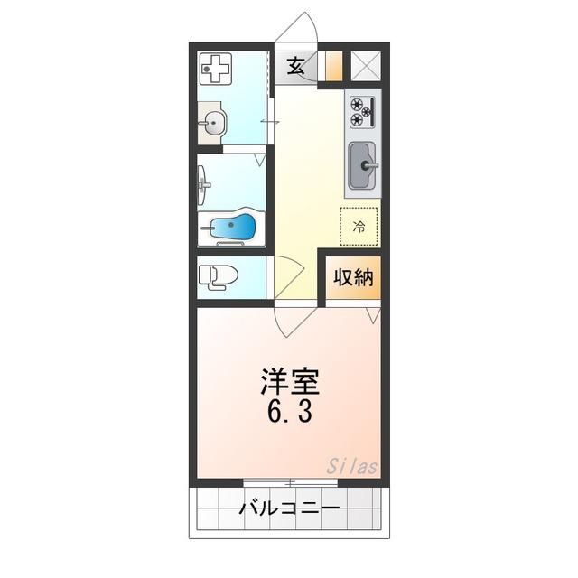 千葉・住吉(1K/2階)の間取り写真