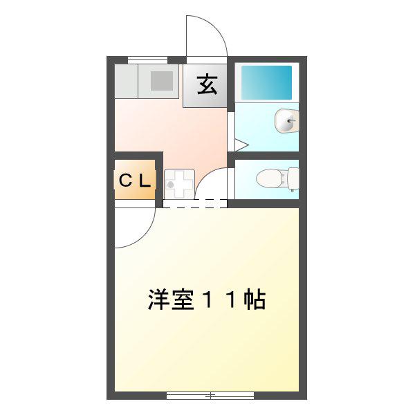 前田ハイツB棟(1K/1階)の間取り写真