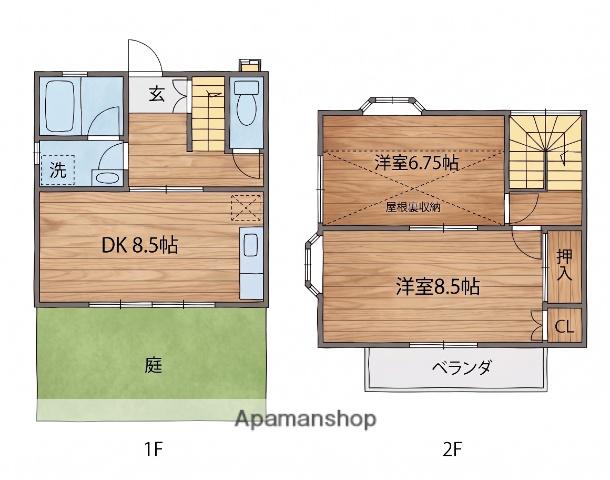 カーサ伊奈(2DK/1階)の間取り写真