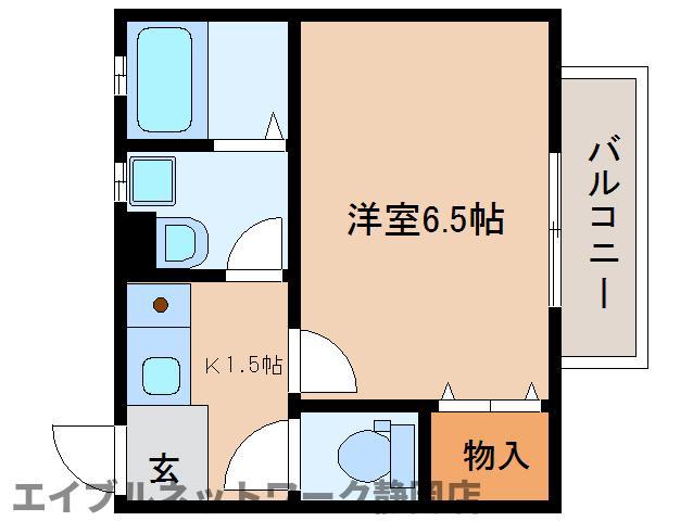 T-STYLE下川原II(1K/2階)の間取り写真