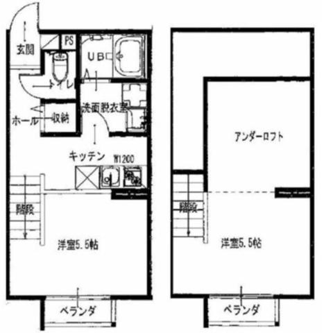 ソレイユ南高江(1SK/1階)の間取り写真