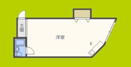 フェリーチェ新町(ワンルーム/2階)の間取り写真