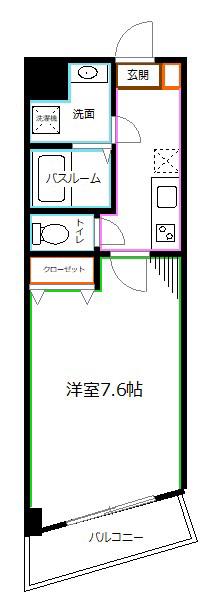 エステ阿佐ヶ谷(1K/1階)の間取り写真