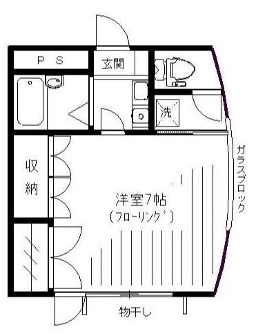 フラット19-88(1K/1階)の間取り写真