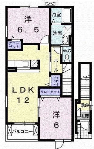 グリーンヴィレッジ(2LDK/2階)の間取り写真