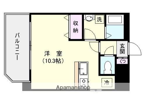 Aクロス武(ワンルーム/2階)の間取り写真
