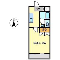ポスト・マローネ(1K/6階)の間取り写真