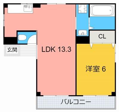 大野コーポ(1LDK/1階)の間取り写真