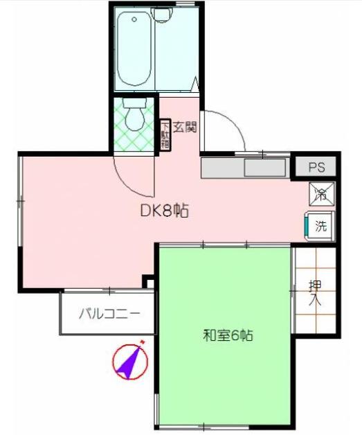 斉藤マンション(1DK/2階)の間取り写真
