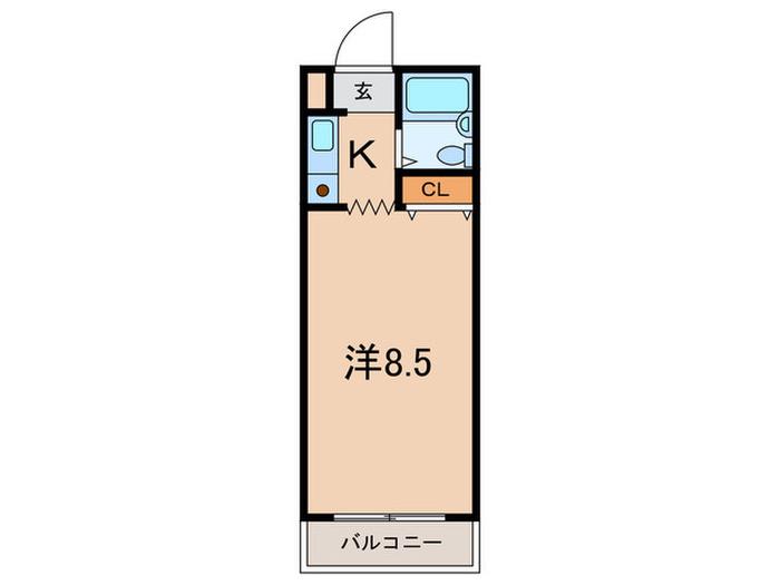 サンブレスト(1K/2階)の間取り写真