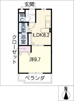 グランデ・ルネサス(1LDK/2階)の間取り写真