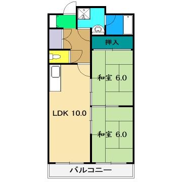 レジデンス・ニチュー(2LDK/2階)の間取り写真
