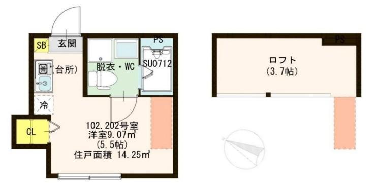 アリー小菅(ワンルーム/1階)の間取り写真