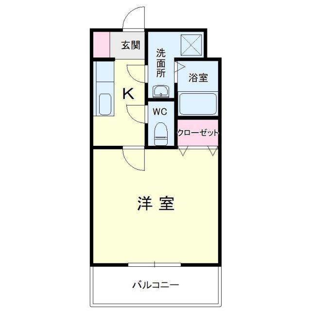 ビューロック(1K/3階)の間取り写真