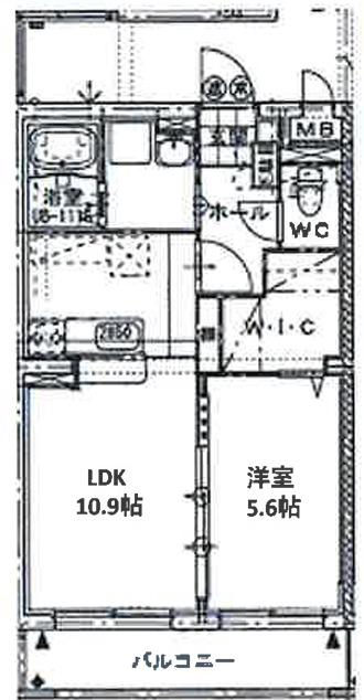 フルール小池原(1LDK/2階)の間取り写真