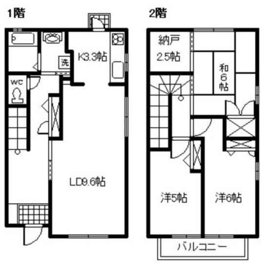 ミラベル壱番館(3LDK/1階)の間取り写真