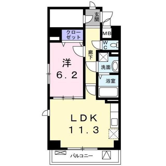 サンライズコード(1LDK/5階)の間取り写真