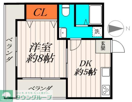 東武ハイライン緑町両国(1DK/7階)の間取り写真