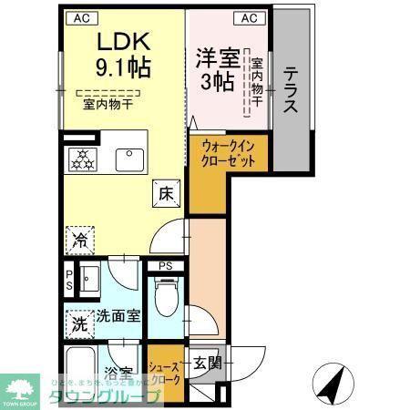アリアリュクス(1LDK/3階)の間取り写真