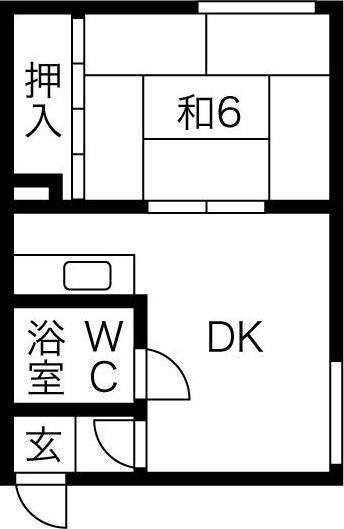 第一ファミール(1DK/1階)の間取り写真