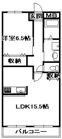 フィオーレ(1LDK/1階)の間取り写真