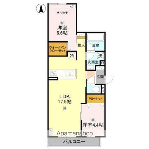 エクレール沢之町(2LDK/2階)の間取り写真