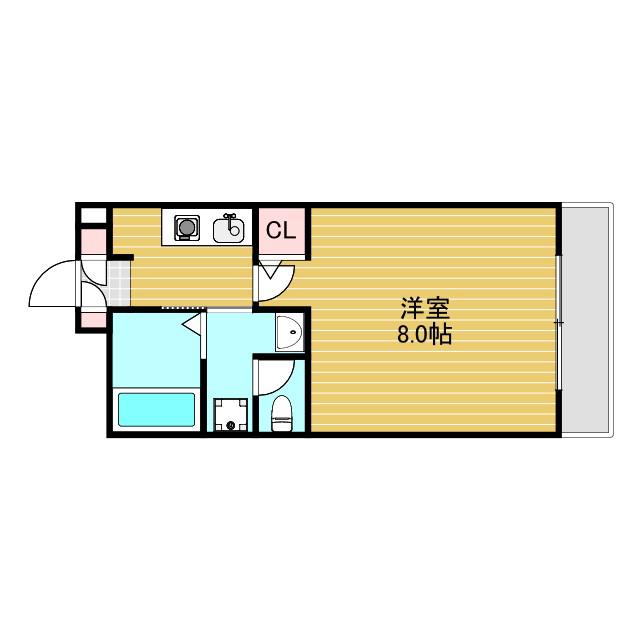 十三本町ユニハウス(1LDK/9階)の間取り写真